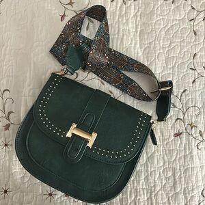 green studded crossbody